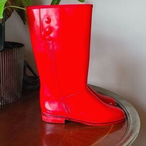 Vintage 70s Weather Guard Red Rubber Boots 7 